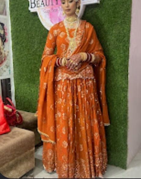 Orange festive lehenga bridal look